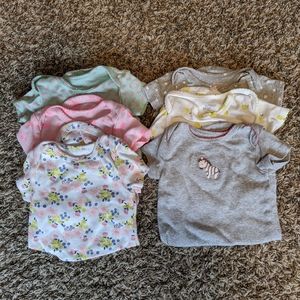 3-6 Month Girl Short Sleeve Onesie Lot of 6